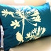 Teal Full Print Cardinal on Agapanthus Rectangle Pillow