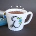 Emery Pincushion - Felt Cup of Coffee / Hot Chocolate Personalized Monogram