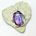 Fused Glass - Dichroic Pendant - Sterling Silver - Colorful Magenta Blue