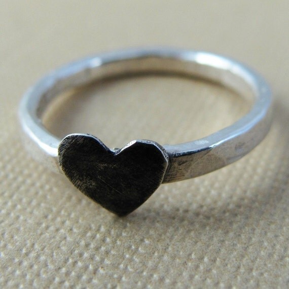Black Heart Ring Sterling Silver