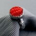 Coral Garden Ring - Sterling Silver and Vintage Glass