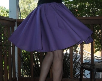 Purple Circle Skirt Custom Made Any Size Womens dance skirt Cotton Full Skirt