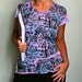 Iris Tee with Hand screenprint pattern of - Loving Paper Cuts- MEDIUM