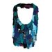 SALE Cut and Layered Screen Printed Crossbody Shoulder Hand Bag - Jewel Tones - OOAK