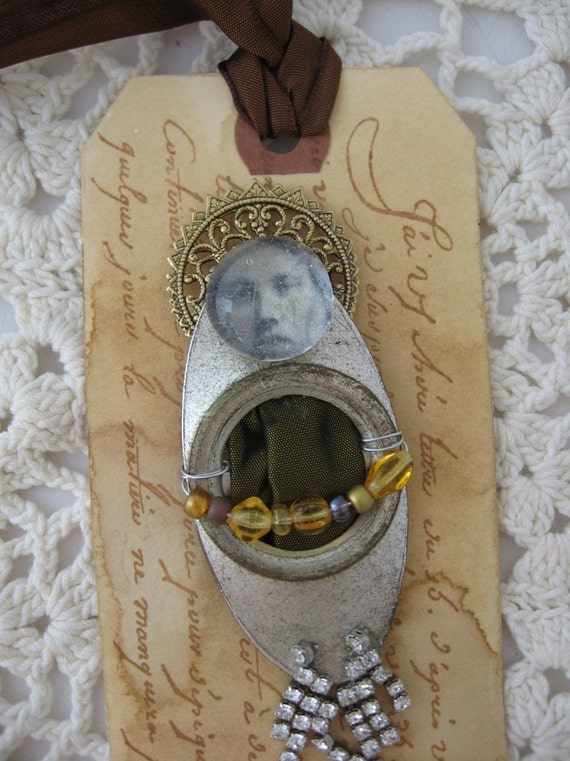 Items Similar To Unique One Of A Kind Altered Art Doll Pin Assemblage 