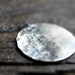 full moon necklace . hammered oxidized sterling silver circle
