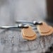 Small Gold Hearts Earrings . Sterling Silver & 14-Karat Goldfilled Layered Hearts Simple Modern Mixed Metal Jewelry Gift