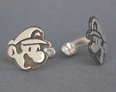 Cufflinks - Sterling Silver Mario and Luigi cufflinks