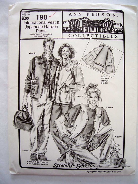 Stretch and Sew 198 Vest and Japanese Garden Pants Unisex