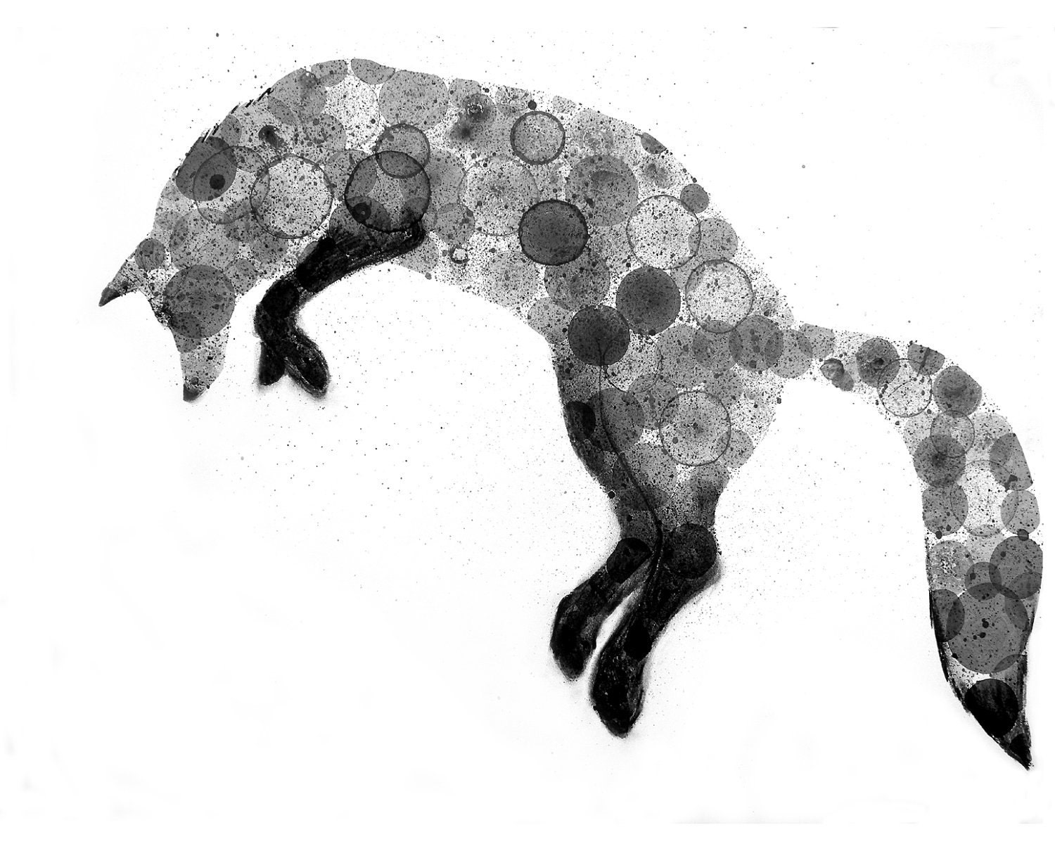 Fox 8X10 print of my original ink painting animal painting