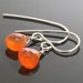 Bright Orange Carnelian Sterling Silver Earrings s09e015