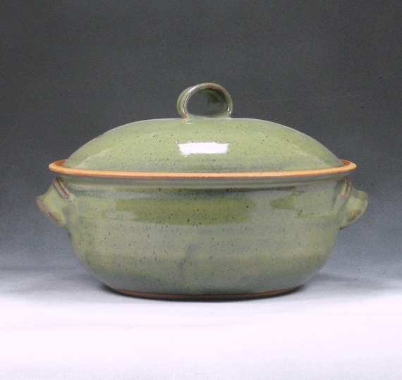 Medium Casserole Dish WIth Lid Handthrown Stoneware Pottery 1