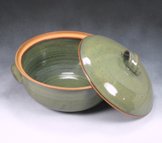 Medium Casserole Dish WIth Lid Handthrown Stoneware Pottery 1