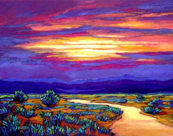 Items Similar To Southwestern Sunset Abstract Huge Contemporary