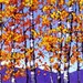 Mountain Aspens in Autumn- Abstract, Huge Contemporary Acrylic on a Extra Large Canvas Commissioned Painting by Patty Baker