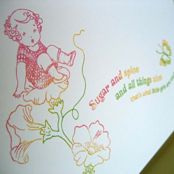 Sugar and Spice and All Things Nice notecard and envelope