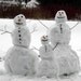 Snowman family, photograph