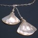 Mother of Pearl Shell Lariat Necklace on Sterling Silver Chain