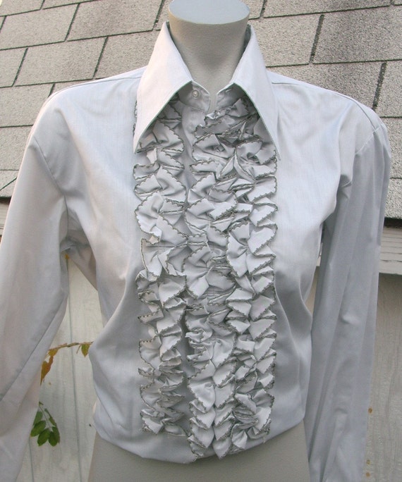 vintage ruffle tuxedo shirt