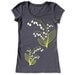 Lily of the Valley, Graphic Tee Slate Grey, Hand Screen Printed T Shirt by Maryink