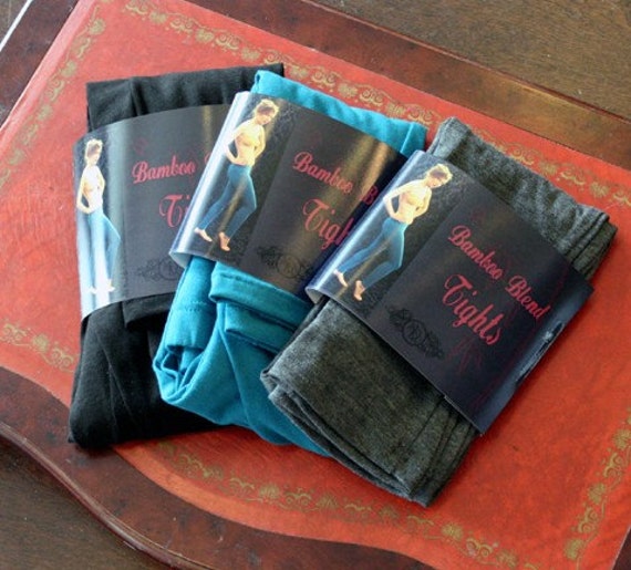 Heather Charcoal Basic Bamboo Blend Tights by devilmaywear on Etsy