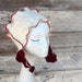 Cherry Whipped CURLY FLAP FEZ beanie wool ear flap hat felt upcycled wool from vintage sweaters