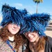 UV Fireworks Kozy Kitty faux fur hat fuzzy raver hat MEDIUM only black blue purple EDM party gifts woman cat hat men Burning Man hat