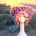 Pink Leopard faux fur hat - Kozy Kitty Pink Pussy cat hat - SMALL ONLY fuzzy hat RunzwithScissors Burning Man desert warm fur hat hearts