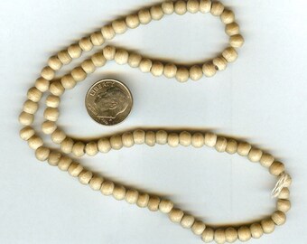 6mm High Quality Natural Tea Dyed Bone Round Beads 50pcs