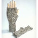 Fisherman's Wife Fingerless Gloves Knit Wool Cotton Lace