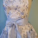 Pretty Blue Floral Flouncy Bib Apron