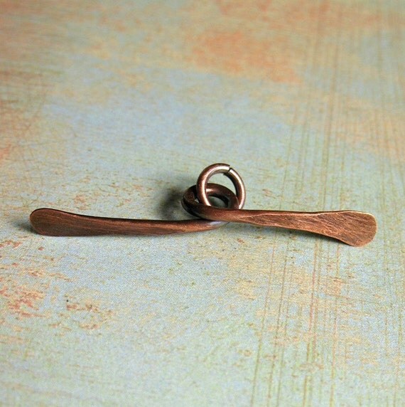 1 inch Antiqued Copper Toggle Bar with open link CLP00152
