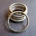 Antiqued Notched Sterling Silver Circles - 6 - 16mm