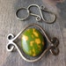 Yellow Turquoise with Hammered Antiqued Brass Bead Frame and Matching Clasp