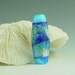 Blue Green Dicro Handmade Lampwork Glass Bicone Focal Bead - SRA