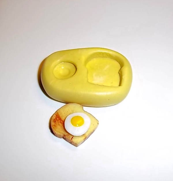 TOAST & EGGS Flexible Push Mold Mould For Miniature Kawaii