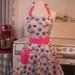 The BELLA Vintage Inspired Blue Cupcake with HOT Pink Full Apron