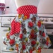 Retro Half Apron Christmas Blue Kitty SOPHIA