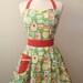 Apron Retro Teapots & Teacups on Green BELLA