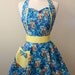Apron Retro Style Sweetheart Neckline Night Owls Full Apron MAGGIE