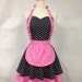 French Maid Apron Polka Dot with Hot Pink