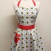 Apron Retro Style Blue Strawberry Patch Full Apron BELLA Vintage Inspired
