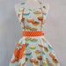 Retro Apron Vintage Style Sweetheart Neckline Blue Yummy Pies Full Apron MAGGIE