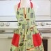 Retro Child Apron Green Kiss the Cook