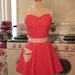 The BELLA Vintage Inspired Pink and White Polka Dot Full Apron