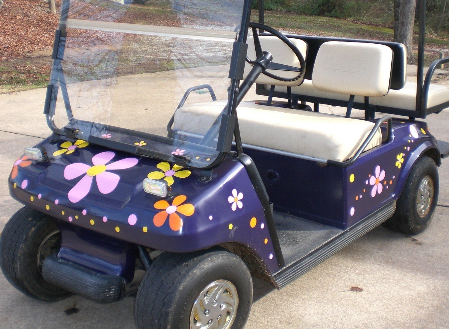 Hippy Flowers For Your Golf Cart Vinyl Decal Sticker Adhesive   Il Fullxfull.132211342 