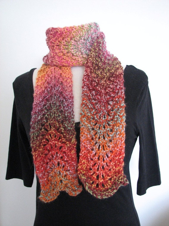 Bulky scarf knitting pattern pdf Chunky Ripple Lace easy