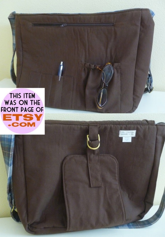 Tartan Plaid Wool Laptop Messenger Bag Stewart Dress Blue