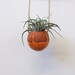 Terracotta hanging planter pot vase with orange drip glaze - perfect for air plant, succulent or cactus