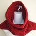 EVIE- Hood Cowl In Solid Red